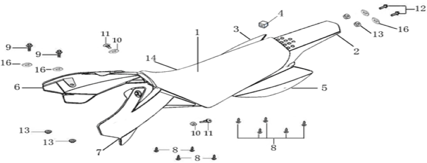 14 Seat & Plastic kit