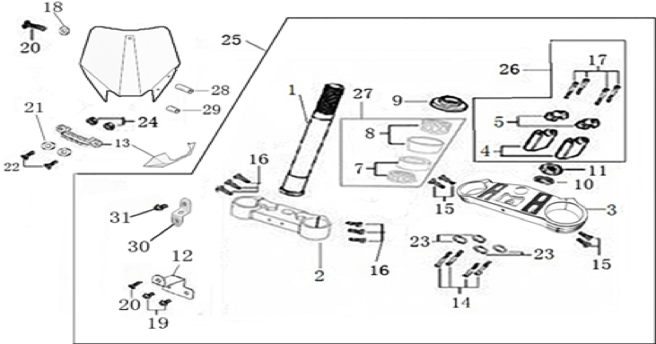 02 Steering stem assembly