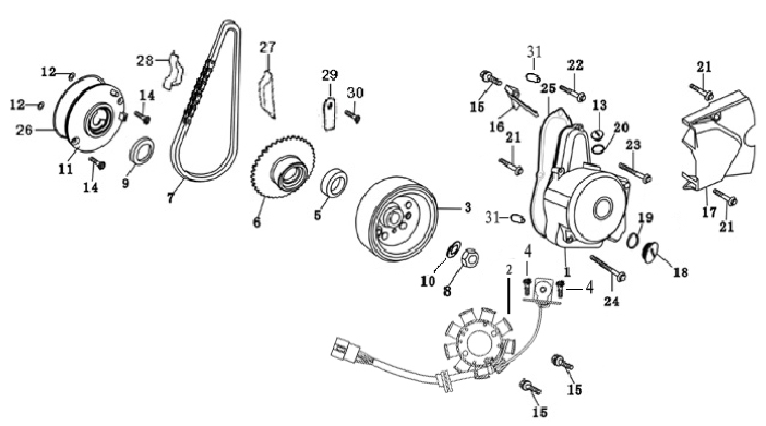 36 Generator/Left Crankcase Cover