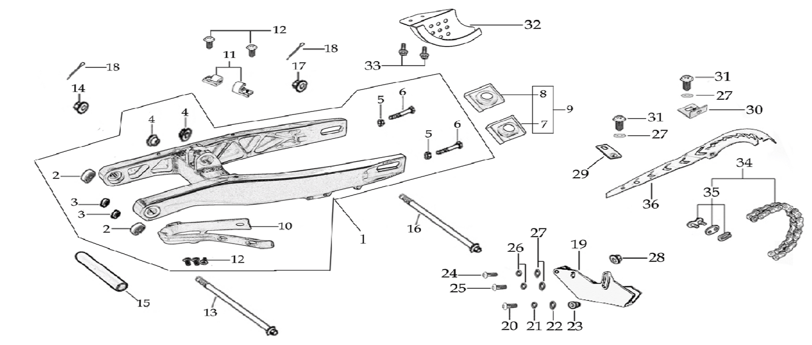 10 Swing Arm assy