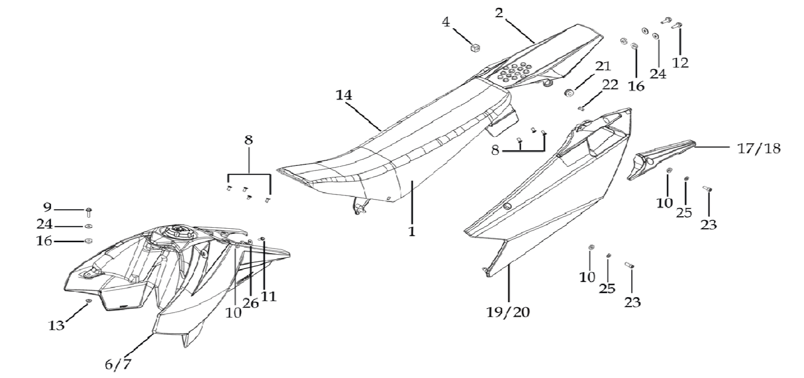 14 Seat & Plastic kit