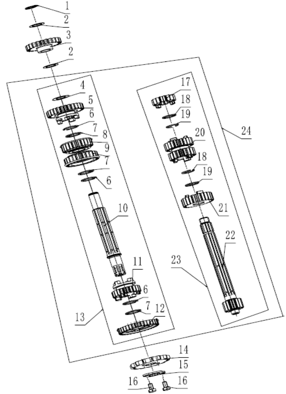 40 Transmission Main, Counter Shaft