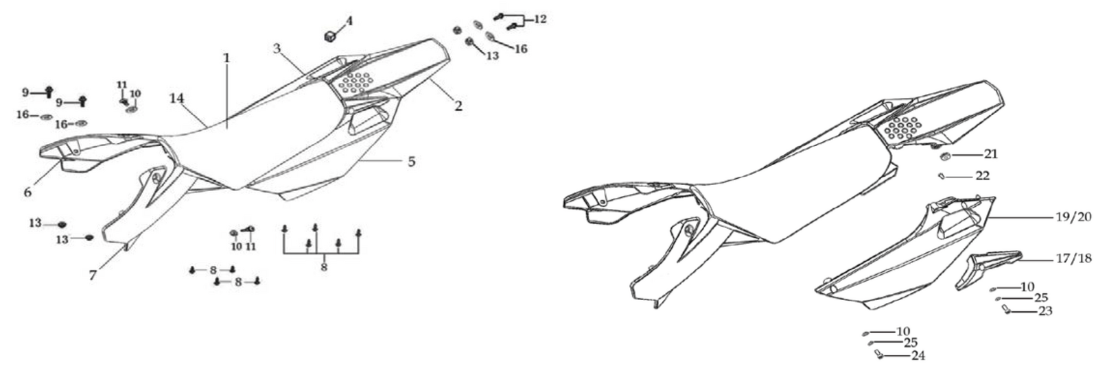 14 Seat & Plastic kit