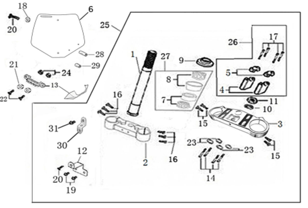 02 Steering stem assembly