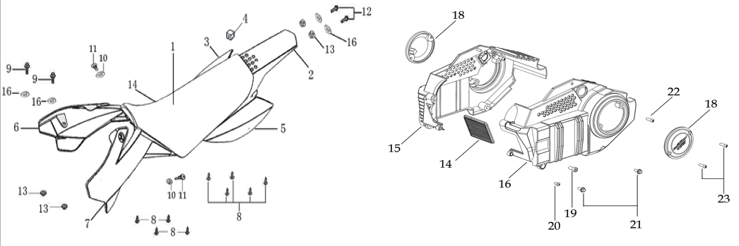 12 Seat & Plastic Kit