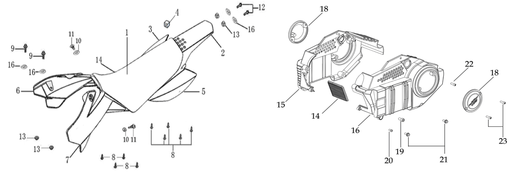 12 Seat & Plastic Kit