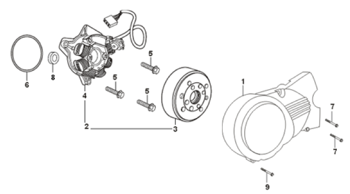 36 Left Crankcase Cover / Magneto