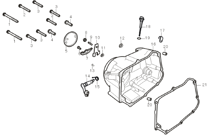 34 Right Crankcase Cover