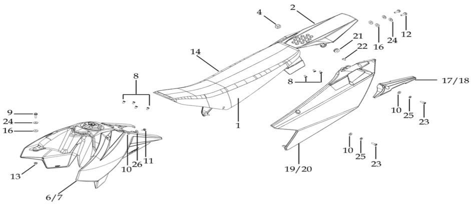 12 Seat & Plastic Kit