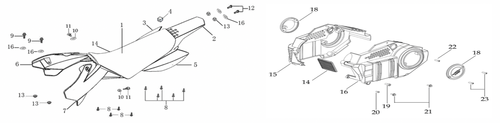 12 Seat & Plastic Kit