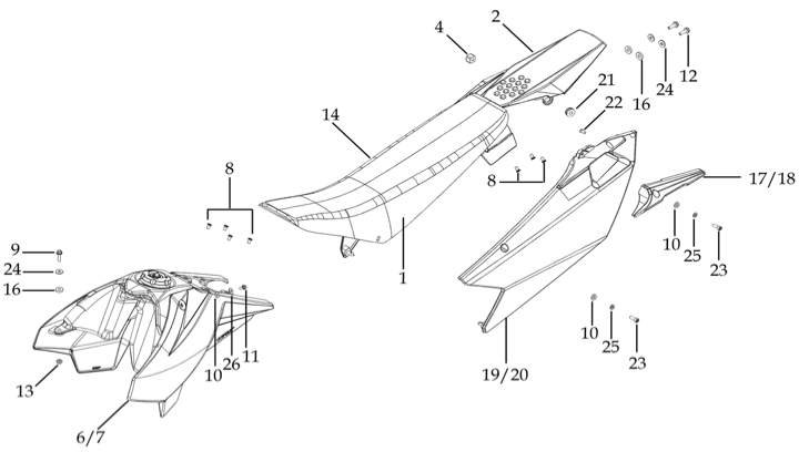 14 Seat & Plastic Kit