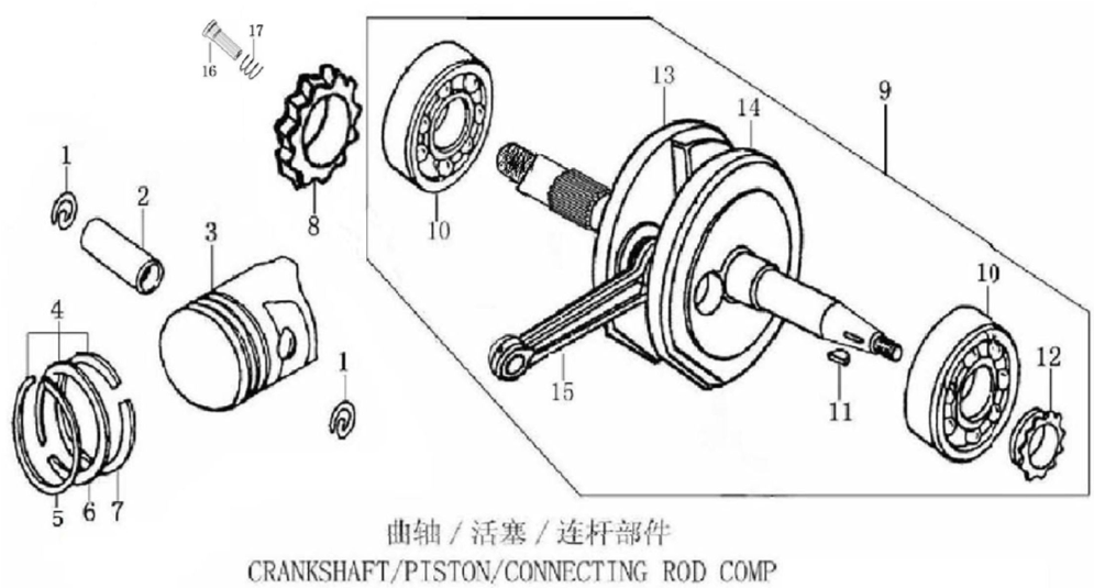 36 Crankshaft/Piston/Connecting Rod Comp