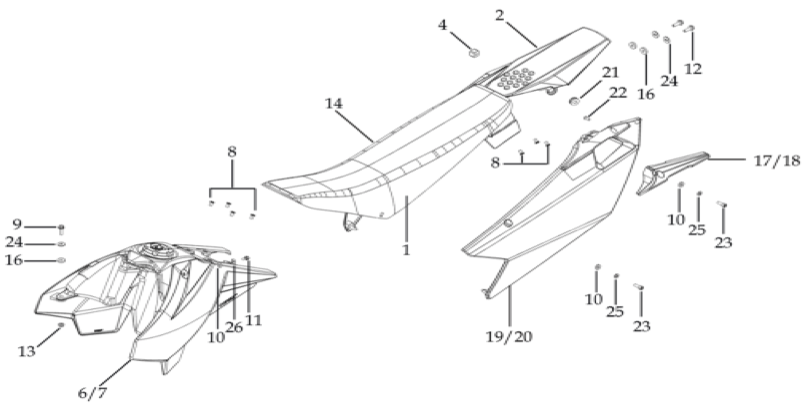12 Seat & Plastic Kit