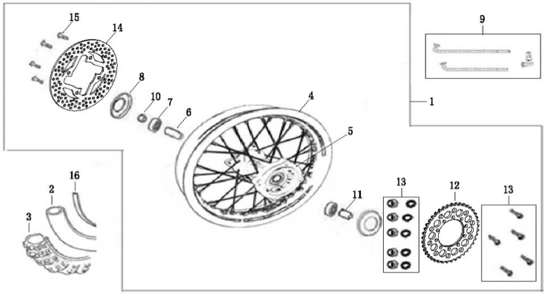 10 Rear Wheel Assy
