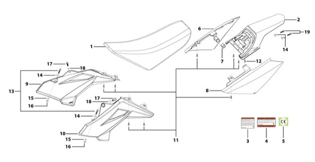 14 Seat & Plastic Kit