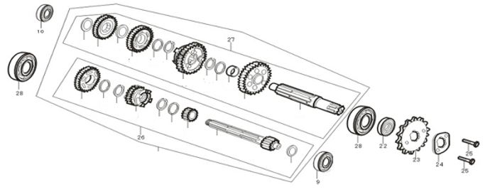39 Mainshaft / Countershaft Assy