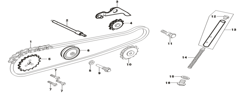 33 E-4 Cam Chain / Tensioner