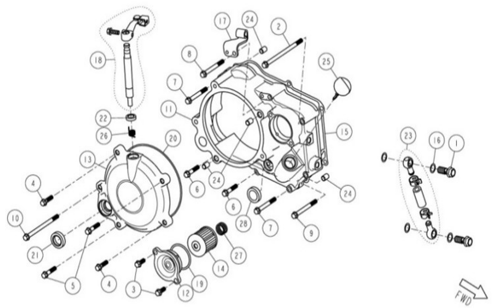 35 Engine Cover Clutch Side