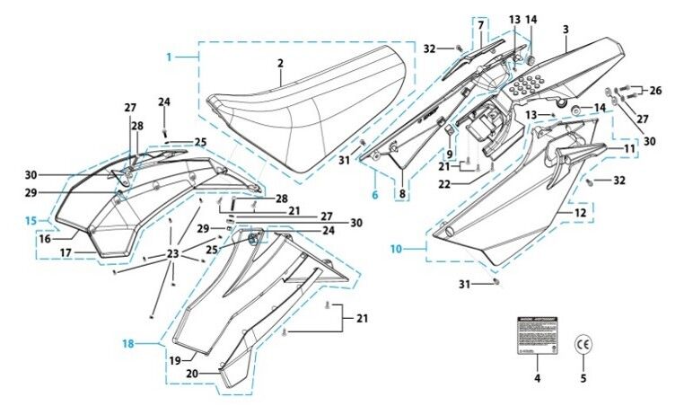 14 Seat & Plastic Kit