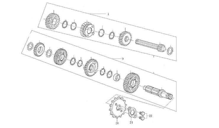 41 Transmission Main, Counter Shaft