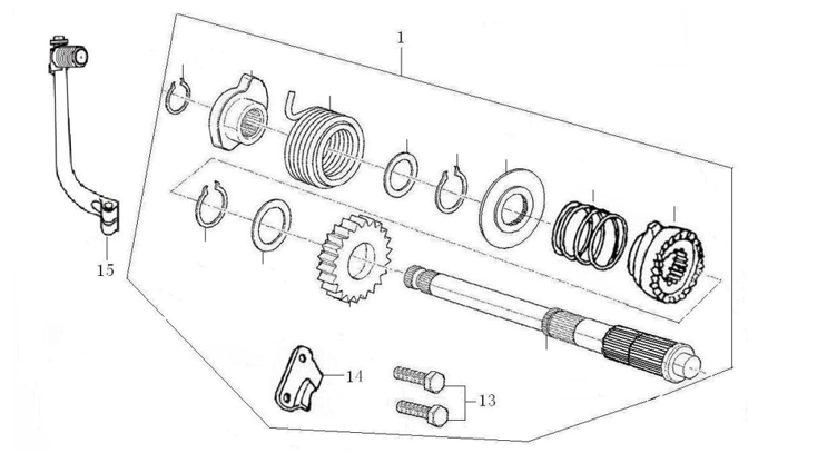 42 Kickstarting Shaft Assembly