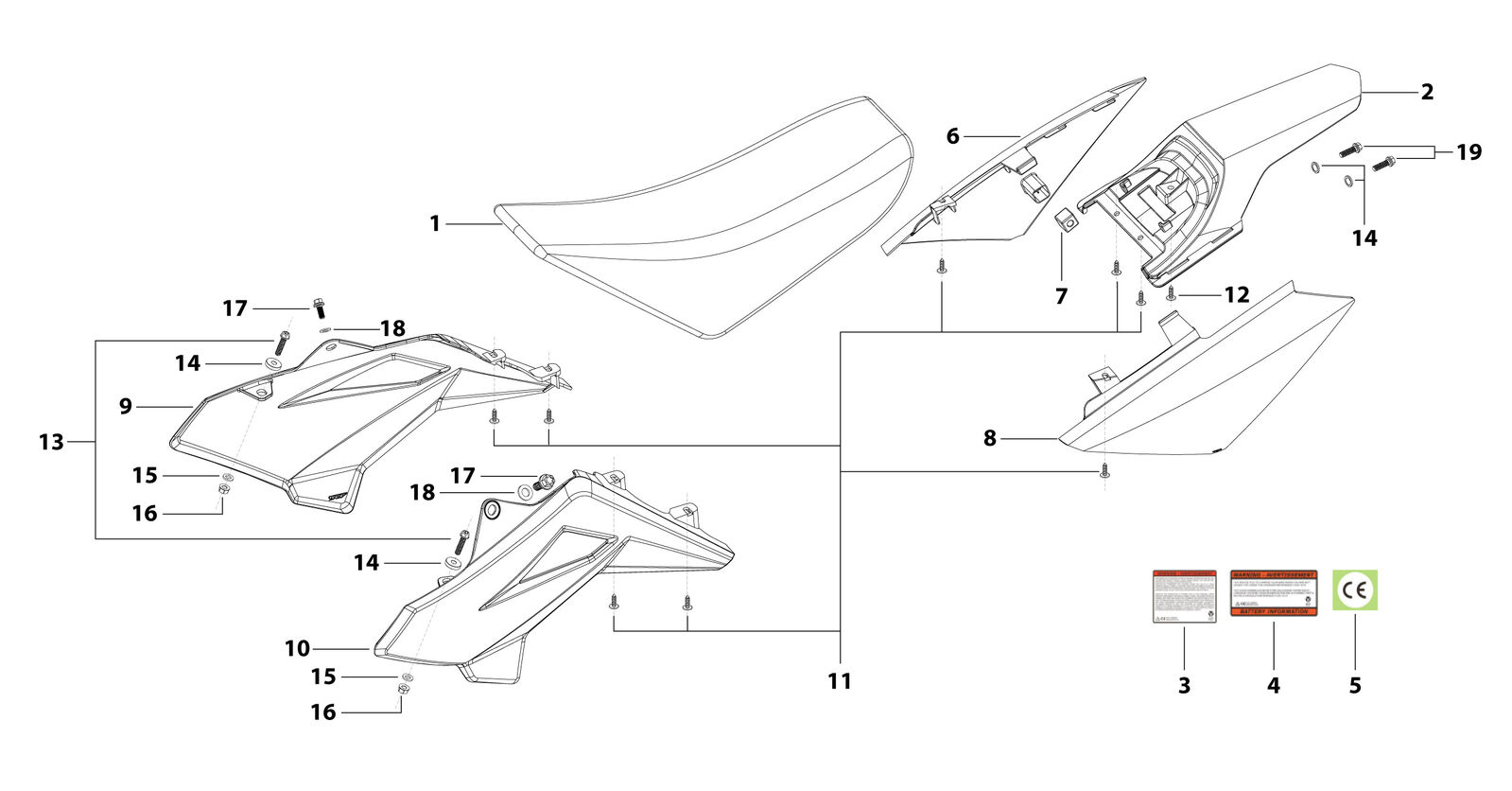 14 Seat & Plastic Kit