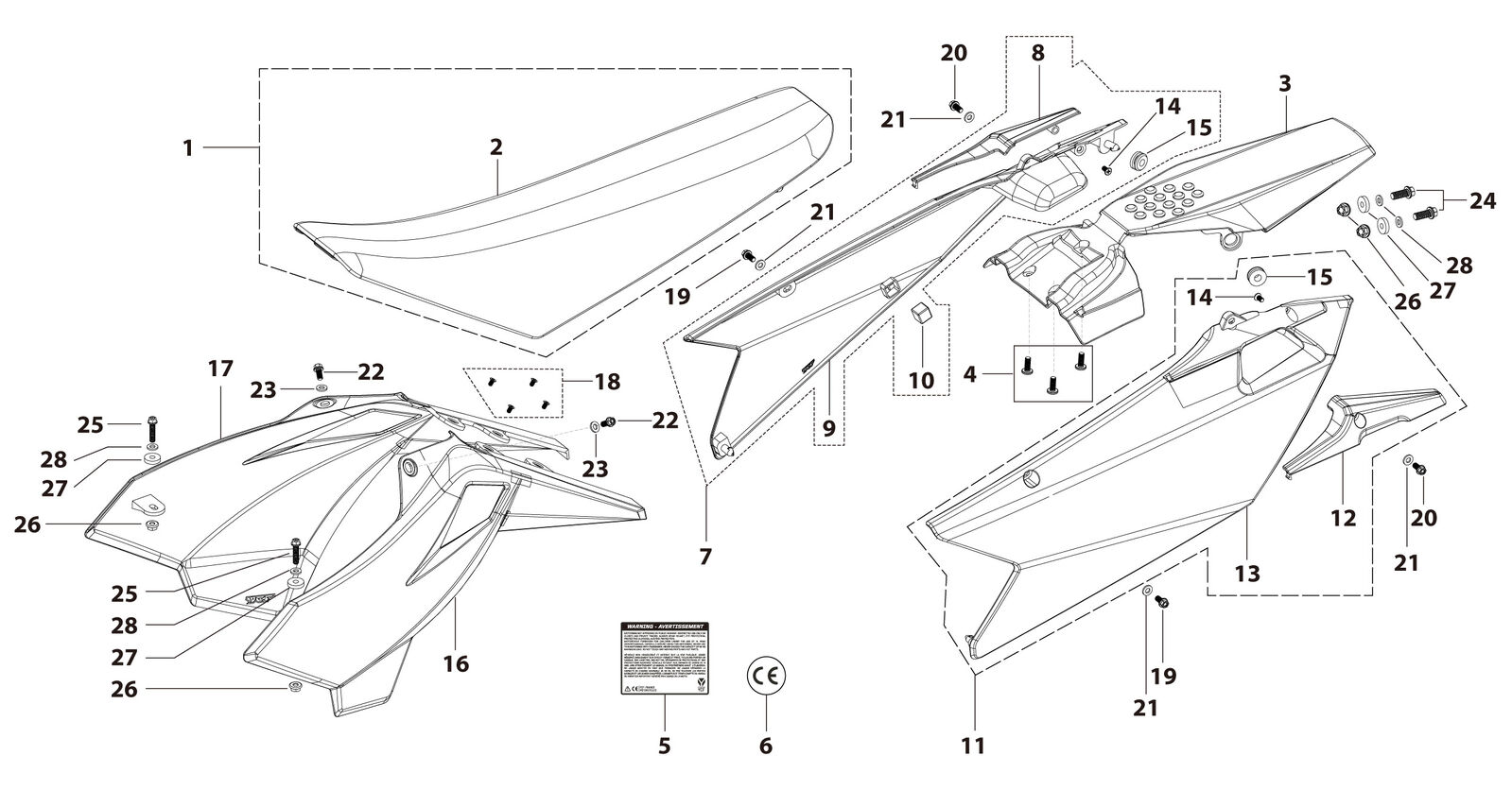 14 Seat & Plastic Kit
