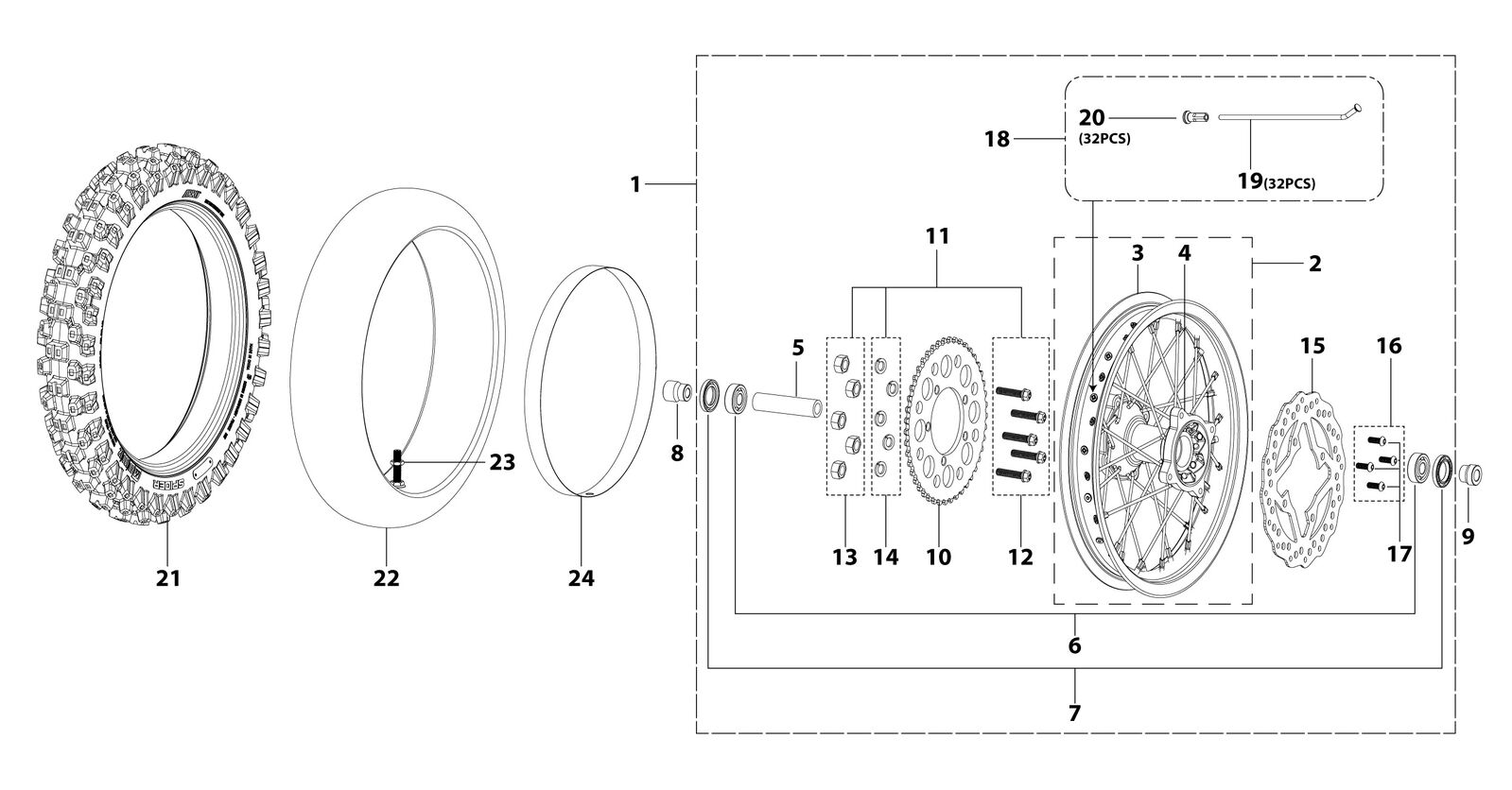 11 Rear Wheel Assy