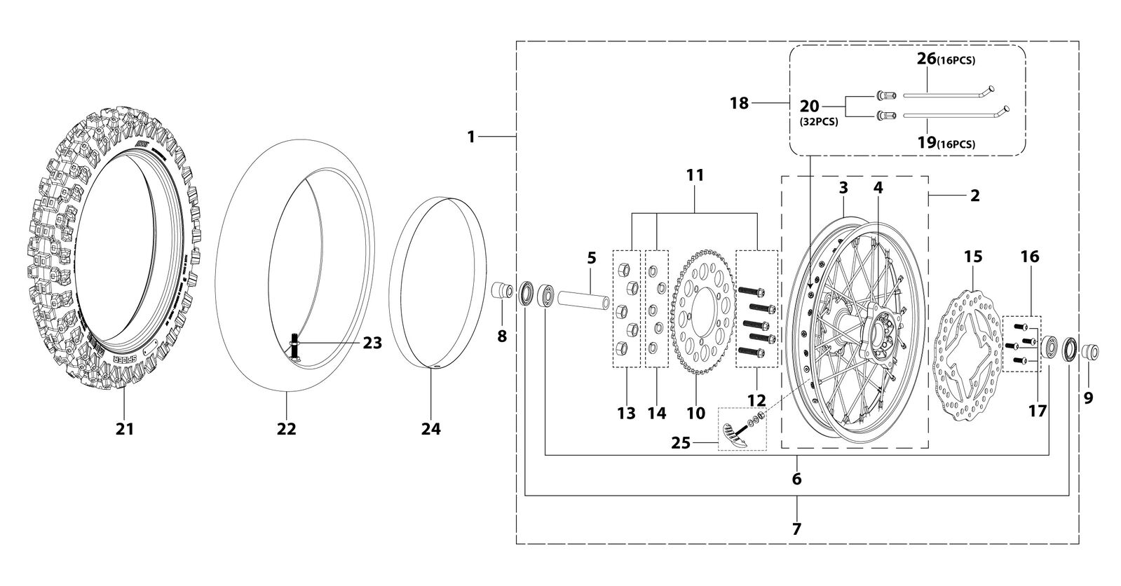 11 Rear Wheel Assy