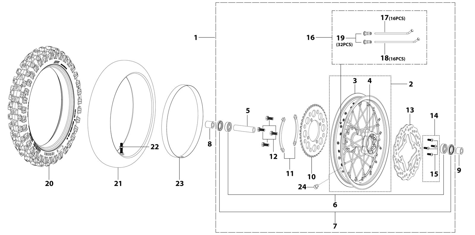 11 Rear Wheel Assy