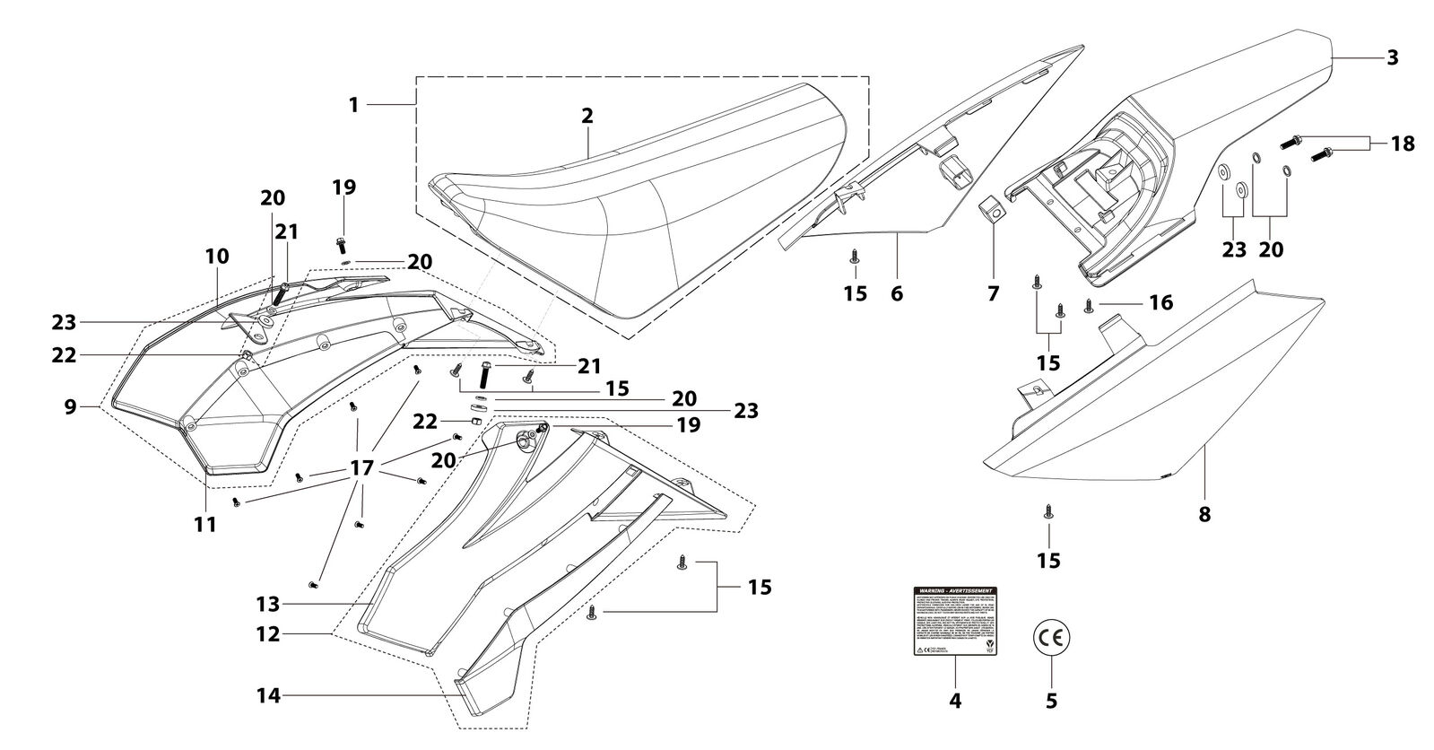 14 Seat & Plastic Kit