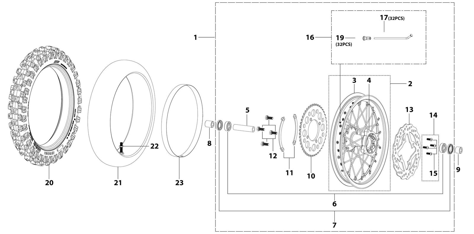 11 Rear Wheel Assy