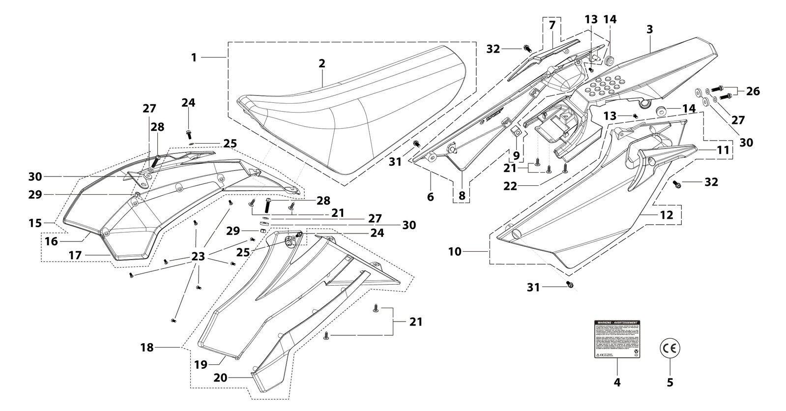 14 Seat & Plastic Kit