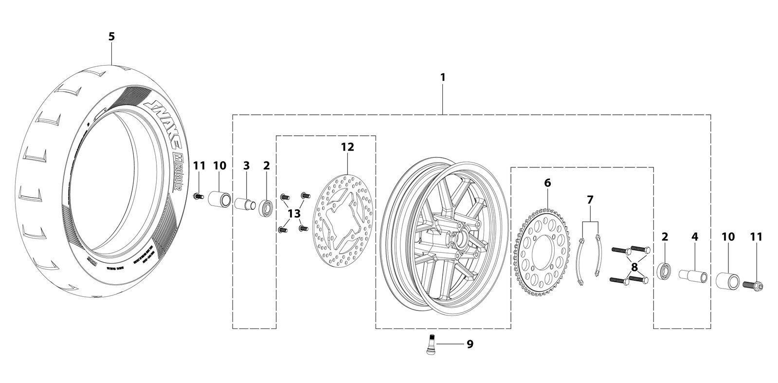 11 Rear Wheel Assy