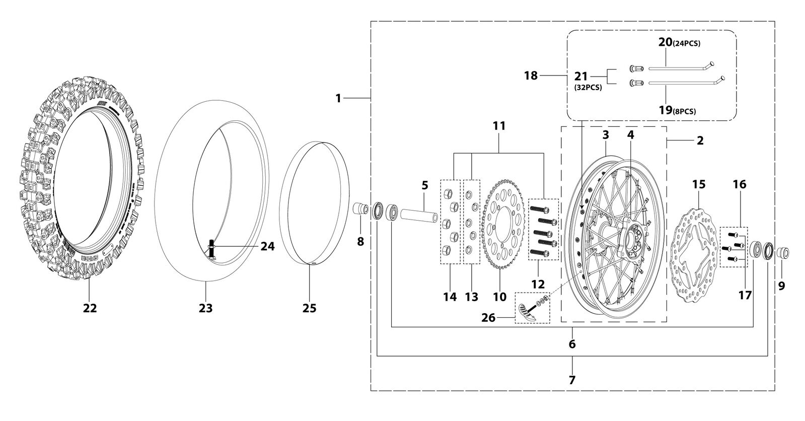 11 Rear Wheel Assy