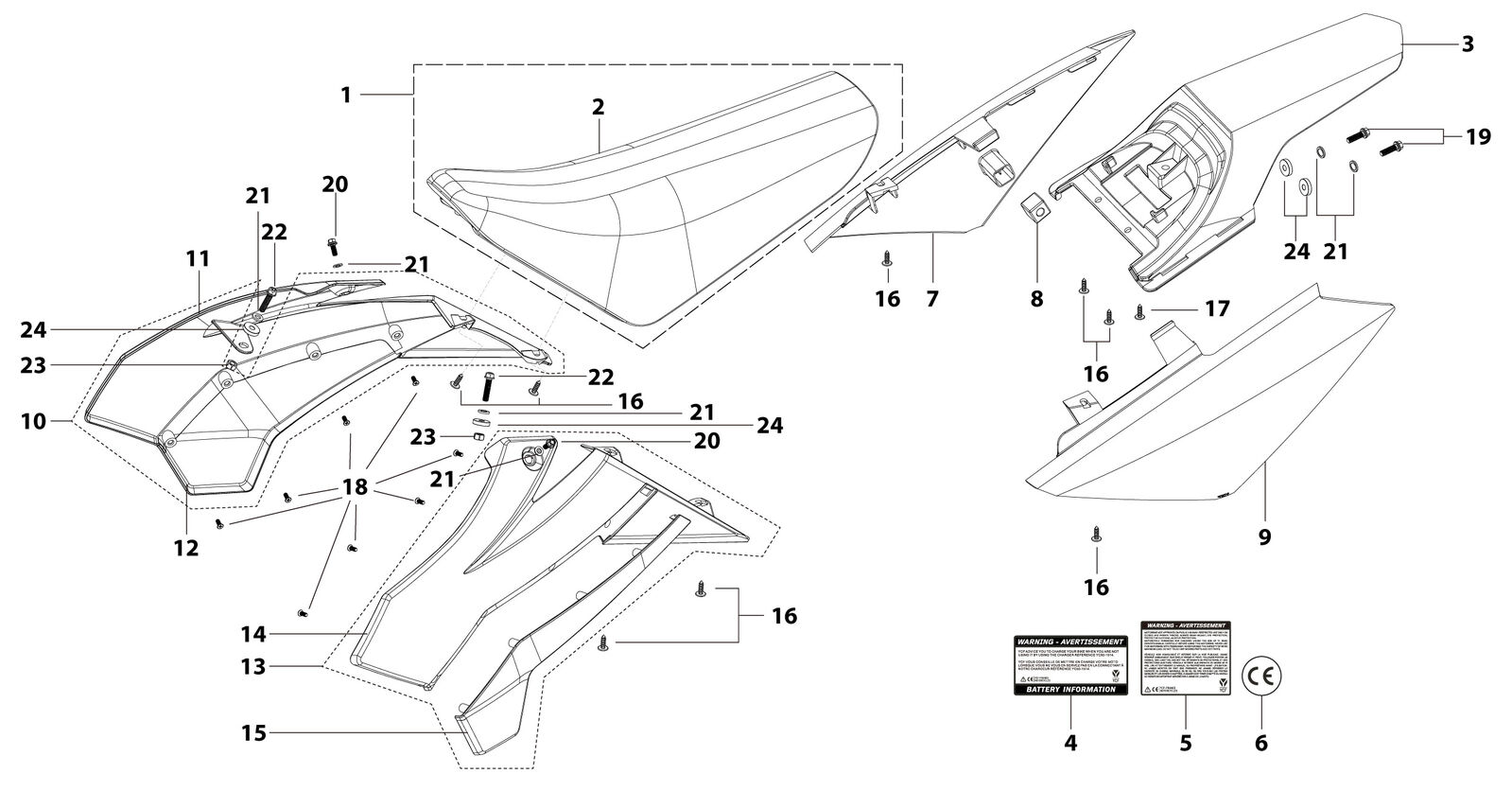 14 Seat & Plastic Kit