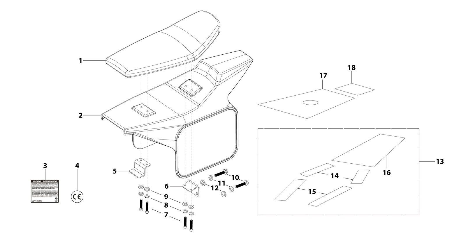13 Seat & Plastic Kit