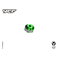 CNC STEERING STEM NUT 22MM GREEN