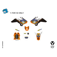YCF 50A COMPLETE GRAPHIC KIT ORANGE 2016