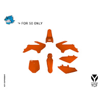 YCF 50A/E COMPLETE PLASTIC KIT ORANGE MY14>MY21