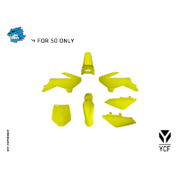 YCF 50A/E COMPLETE PLASTIC KIT MY14>MY21 - YELLOW
