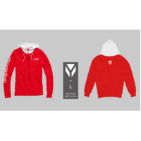 YCF HOODIE RED AND WHITE LARGE