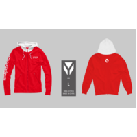 YCF HOODIE RED AND WHITE MEDIUM