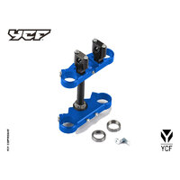 YCF TRIPLE CLAMP SET (TOP 45MM/LWR 48MM) - BLUE