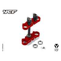 YCF TRIPLE CLAMP SET (TOP 45MM/LWR 48MM) - RED