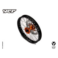 CPL. ALLOY FRONT WHEEL 1.4X14 DISC &ORANGE CNC HUB