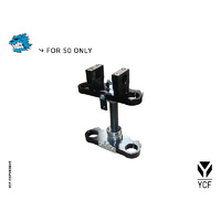 COMPLETE TRIPLE CLAMP 50CC (135MM) - BLACK MAT