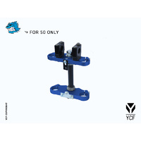 COMPLETE TRIPLE CLAMP 50CC (135MM) - BLUE