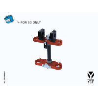COMPLETE TRIPLE CLAMP 50CC (135MM) - ORANGE