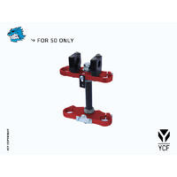 COMPLETE TRIPLE CLAMP 50CC (135MM) - RED